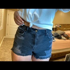 Black Jean Shorts